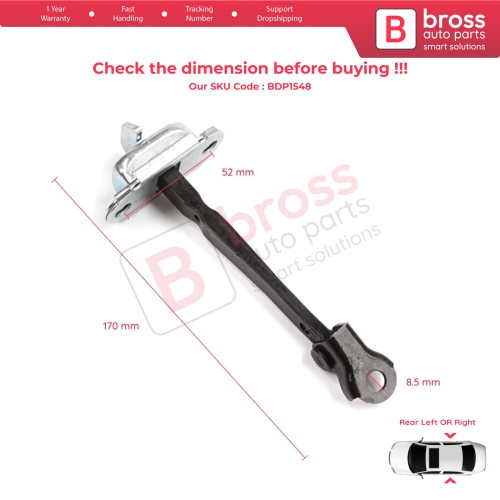 2 Pieces Rear Door Stop Check Assy Limiter Strap for Toyota Corolla E21 E210 2019-On 4/5 Door 68630-02340