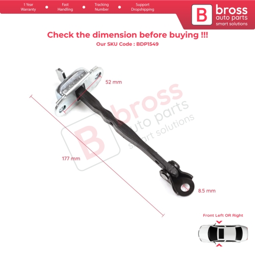 2 Pieces Front Door Stop Check Assy Limiter Strap for Toyota RAV4 MK5 XA50 A5 H5 2018-2025 6861042060
