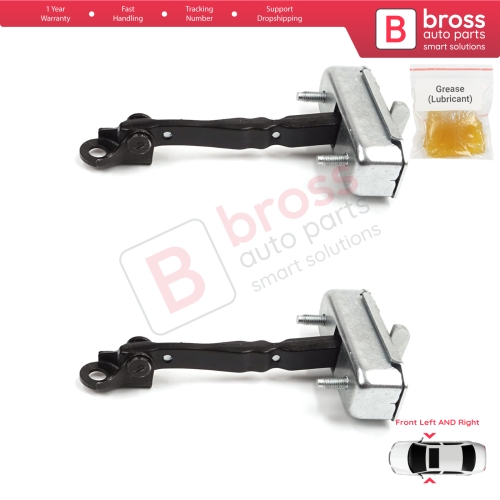 2 Pieces Front Door Stop Check Assy Limiter Strap for Toyota Auris MK1 E150 E15 2007-2012 68610-02111