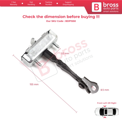 2 Pieces Front Door Stop Check Assy Limiter Strap for Toyota Auris MK1 E150 E15 2007-2012 68610-02111
