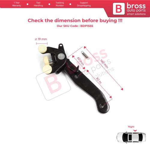 Right Side Rear Sliding Door Lower Roller Guide Hinge for VW Transporter T5 T6 Caravelle Multivan 2003-2024 7H0843398