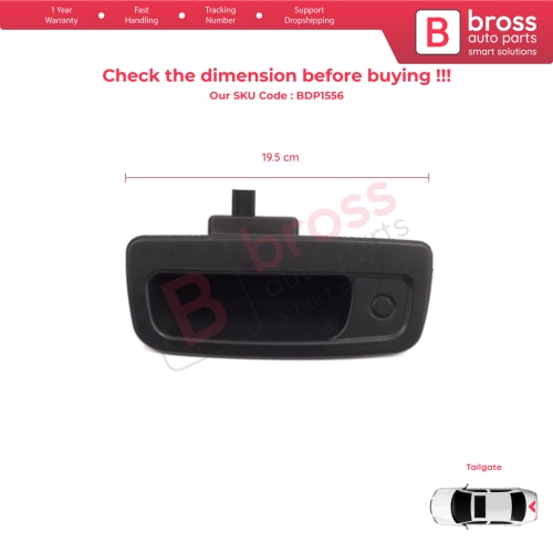 Rear Tailgate Exterior Door Opener Handle Black for Renault Kangoo MK2 Express FW Be Bop KW Mercedes Citan W415 8200497807