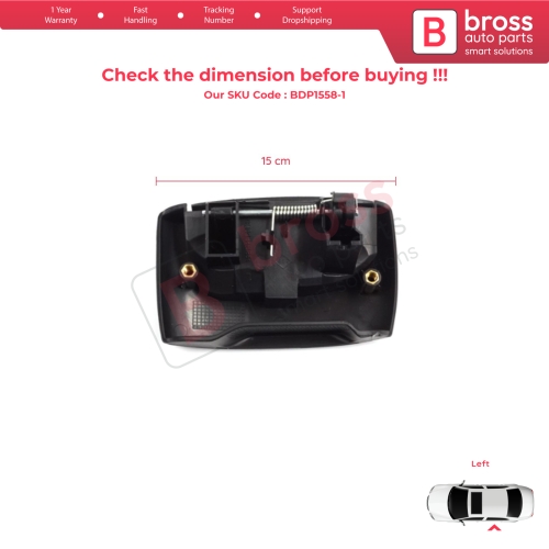 Left Side Sliding Door Exterior Opener Handle Black for Renault Kangoo KC Express FC Nissan Kubistar MK1 X76 8200107371