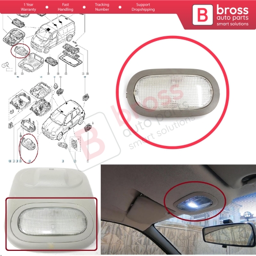 Interior Roof Light Lamp For Renault Clio MK1 MK2 Symbol Thalia Nissan Platina Quest Primastar Trafic Vivaro X83 8200543879