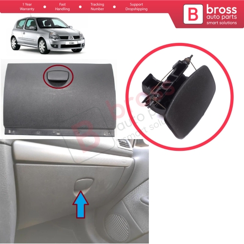 Glove Box Compartment Handle Opener Black for Renault Clio MK2 Phase 2 2001-2003 Symbol Thalia 2008-2012 681083300R 