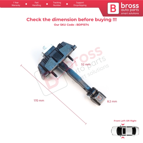 2 Pieces Front Door Stop Check Assy Limiter Strap for Toyota Avensis MK2 T25 2003-2008 6861005040