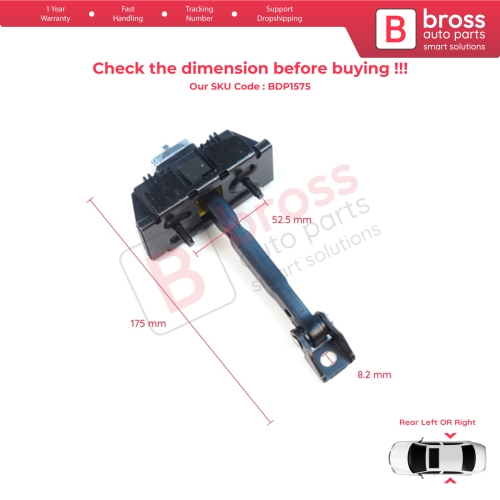 Rear Door Stop Check Assy Limiter Strap for Toyota Avensis MK2 T25 2003-2008 6863005040
