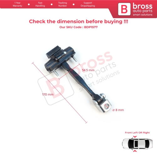 2 Pieces Front Door Stop Check Assy Limiter Strap for Jeep Renegade BU B1 BV 2014-On 51953320