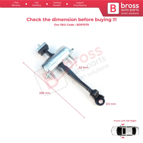 Front Door Stop Check Assy Limiter Strap for Jeep Cherokee MK5 KL 2014-2023 K68103030AD