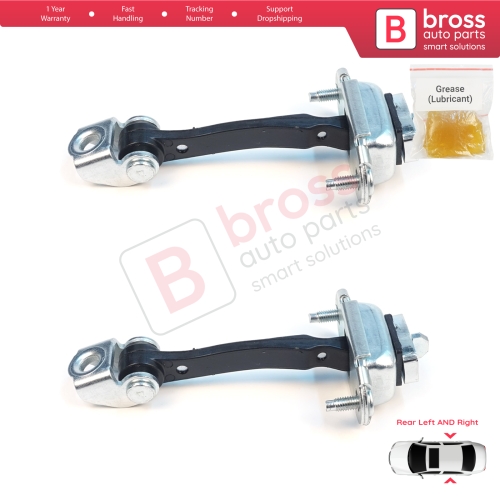 2 Pieces Rear Door Hinge Stop Check Strap Limiter for Peugeot 407 6D 6E 2004-2011 4/5-Door 9181K5