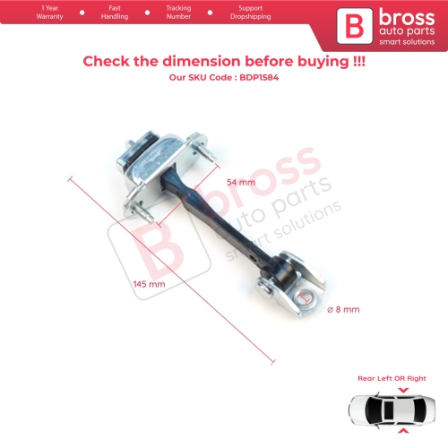 2 Pieces Rear Door Hinge Stop Check Strap Limiter for Peugeot 407 6D 6E 2004-2011 4/5-Door 9181K5