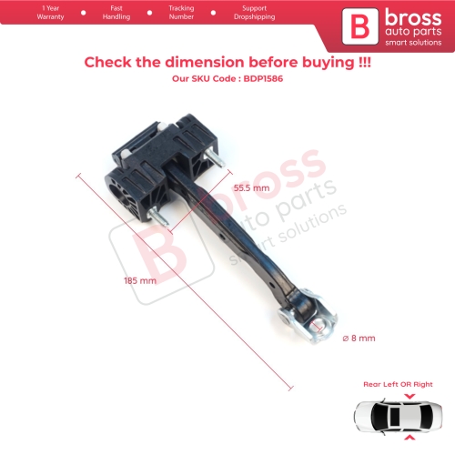 Rear Door Hinge Stop Check Strap Limiter for Volvo S80 XC70 S60 MK2 V70 MK3 XC60 V60 MK1 31298467