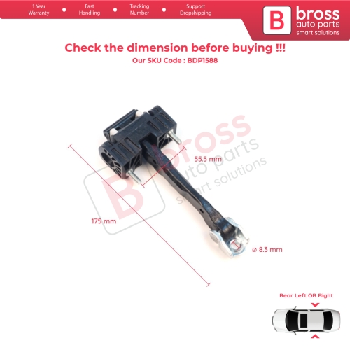 2 Pieces Rear Door Hinge Stop Check Strap Limiter for Volvo S40 MK2 544 V50 545 C30 533 31217751