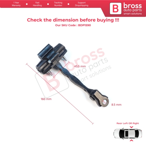 2 Pieces Rear Door Hinge Stop Check Strap Limiter for Tesla Model 3 5YJ3 2017-2023 108950900B
