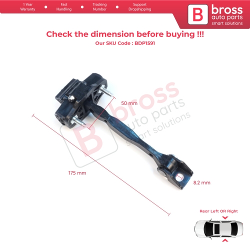 2 Pieces Rear Door Hinge Stop Check Assy Limiter Strap for Mercedes A Class W177 B Class W247 A1777306400