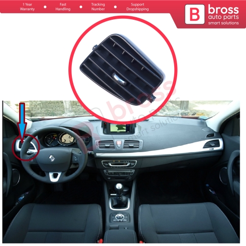 Dashboard Side Air Vent Grill Cover Trim Inner Diffuser Right for Renault Megane MK3 2008-2016 Fluence L3 2009–2020 687604198R