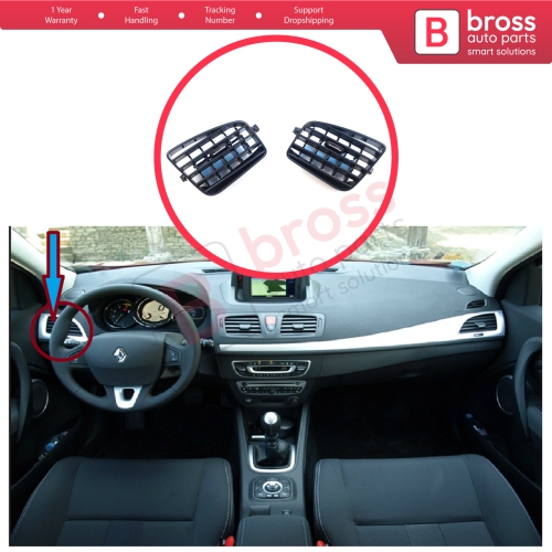 Dashboard Side Air Vent Grill Cover Trim Inner Diffuser Left Right for Renault Megane MK3 2008-2016 Fluence L3 2009–2020 687618845R 687604198R