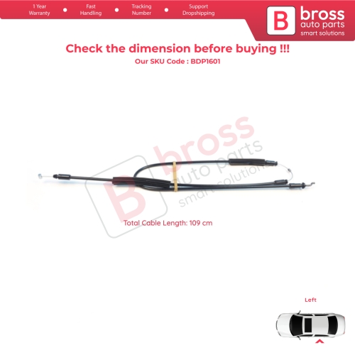 Left Side Sliding Door Outer Lock Release Cable for Fiat Doblo MK2 263 Opel Combo 51892698