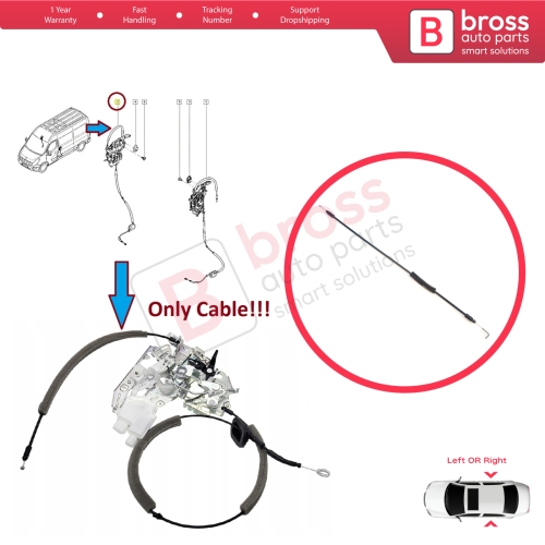 Side Sliding Door Lock Release Cable for Renault Master MK3 Opel Vauxhall Movano B Nissan NV400 826703236R 8200766635