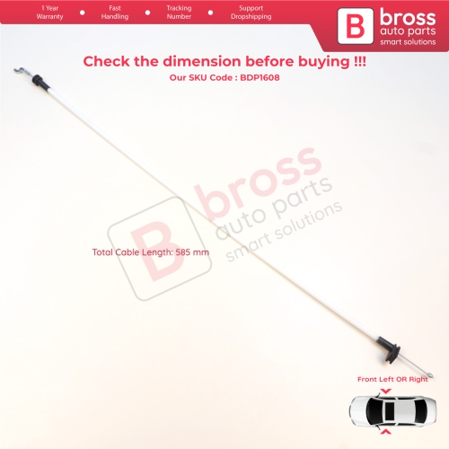 Front Door Handle Opening Release Cable for Mercedes Sprinter MK1 1995-2006 VW LT MK2 1996-2006 9017600704 2D0837085