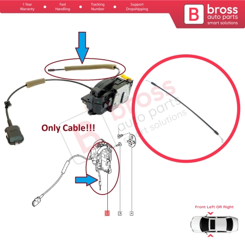 Front Door Outer Handle Lock Release Cable for Renault Master MK3 Nissan NV400 X62 Vauxhall Opel Movano B 805030009R 805020009R