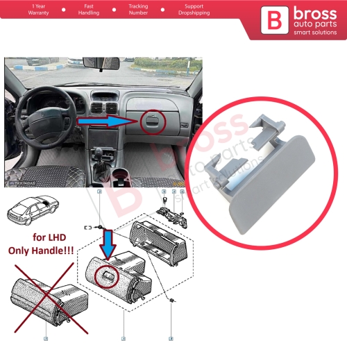 Glove Box Compartment Handle Opener Gray LHD for Renault Laguna MK1 1993–2002 7701206162