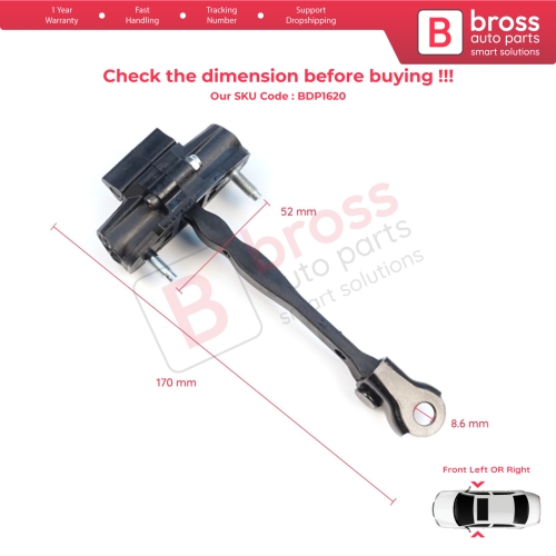 Front Door Stop Check Assy Limiter Strap for Ford Tourneo Transit Courier MK2 N1P N3P V769 2023-On 2703945
