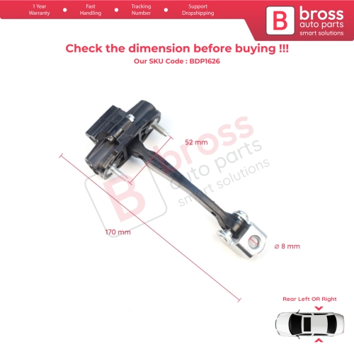 2 Pieces Rear Door Stop Check Assy Limiter Strap for Ford Ranger MK4 P703 RA 2022-On KB3B2627200BA