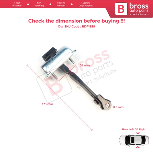 Rear Door Stop Check Assy Limiter Strap for Dacia Renault Duster MK3 P1310 PYM PYN 2023-On 824302052R
