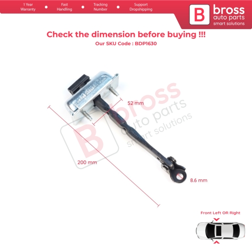 2 Pieces Front Door Stop Check Assy Limiter Strap for Renault Scenic E-Tech MK5 Mitsubishi Eclipse Cross 2025-On 804308534R