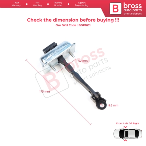 Front Door Stop Check Assy Limiter Strap for Renault 5 E-Tech Alpine A290 2024-On 804305524R