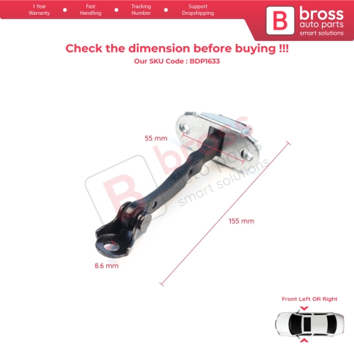 Front Door Stop Check Assy Limiter Strap for Nissan Qashqai MK1 J10 Dualis 2006-2014 80430JD000