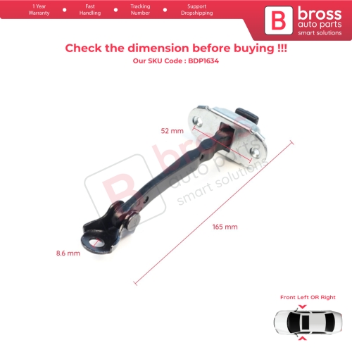2 Pieces Front Door Stop Check Assy Limiter Strap for Nissan Micra MK5 K14 2016-2023 80430-5FA0A