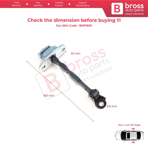 2 Pieces Rear Door Stop Check Assy Limiter Strap for Nissan Micra MK4 K13 K13K K13KK 2011-2022 824301HB0A
