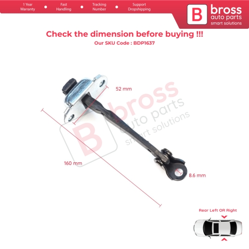 Rear Door Stop Check Assy Limiter Strap for Nissan Juke MK2 F16 2019-On 824306PA0A