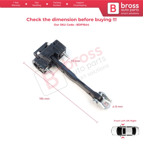 2 Pieces Front Door Stop Check Assy Limiter Strap for Volvo XC90 MK2 256 2014-On 31395137