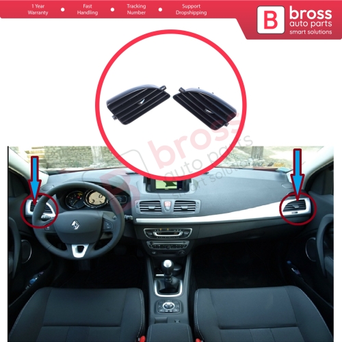Dashboard Side Air Vent Grill Cover Trim Nozzle Deflector Diffuser Left Right for Renault Megane MK3 2008-2016 Fluence L3 2009–2020 687618845R 687604198R