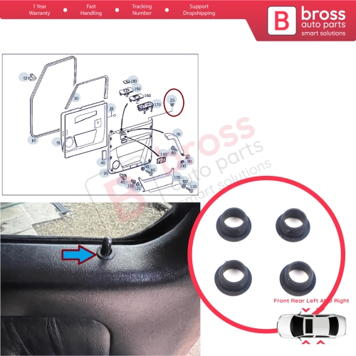 4 Pieces Door Lock Rod Grommet for Mercedes W124 W126 190 W201 W202 W203 C208 C209 W210 W168 W163 W460 W461 W463 2019921205
