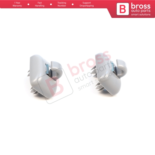 2 Pieces Sun Visor Shade Holder Hook Clips Gray Color for Audi A1 A3 A4 B7 B8 B9 A5 A6 C6 Q2 Q3 Q5  TT Seat Exeo