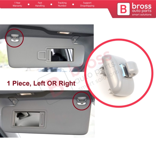 1 Piece Sun Visor Shade Holder Hook Clips Gray Color for Audi A1 A3 A4 B7 B8 B9 A5 A6 C6 Q2 Q3 Q5  TT Seat Exeo