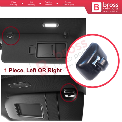1 Piece Sun Visor Shade Holder Hook Clips Black Color for Audi A1 A3 A4 B7 B8 B9 A5 A6 C6 Q2 Q3 Q5 TT Seat Exeo