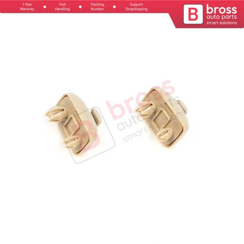 2 Pieces Sun Visor Shade Holder Hook Clips Beige Color for Audi A1 A3 A4 B7 B8 B9 A5 A6 C6 Q2 Q3 Q5 TT Seat Exeo