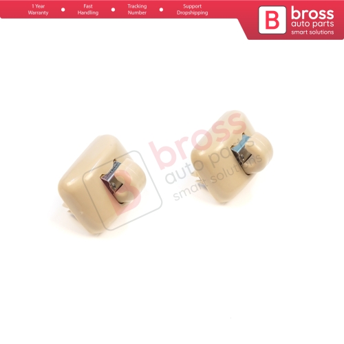 2 Pieces Sun Visor Shade Holder Hook Clips Beige Color for Audi A1 A3 A4 B7 B8 B9 A5 A6 C6 Q2 Q3 Q5 TT Seat Exeo
