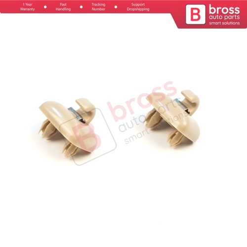 2 Pieces Sun Visor Shade Holder Hook Clips Beige Color for Audi A1 A3 A4 B7 B8 B9 A5 A6 C6 Q2 Q3 Q5 TT Seat Exeo