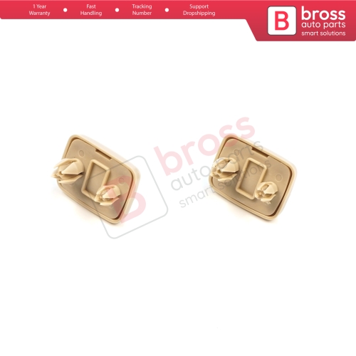 2 Pieces Sun Visor Shade Holder Hook Clips Beige Color for Audi A1 A3 A4 B7 B8 B9 A5 A6 C6 Q2 Q3 Q5 TT Seat Exeo