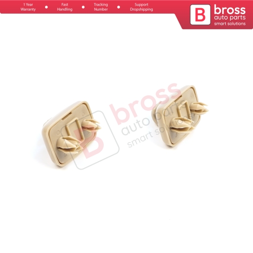 2 Pieces Sun Visor Shade Holder Hook Clips Beige Color for Audi A1 A3 A4 B7 B8 B9 A5 A6 C6 Q2 Q3 Q5 TT Seat Exeo
