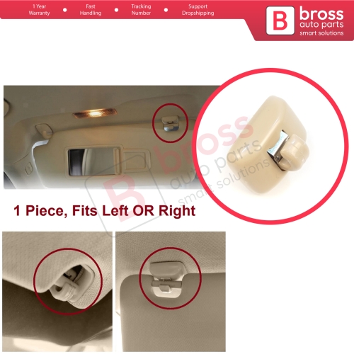 1 Piece Sun Visor Shade Holder Hook Clips Beige Color for Audi A1 A3 A4 B7 B8 B9 A5 A6 C6 Q2 Q3 Q5 TT Seat Exeo