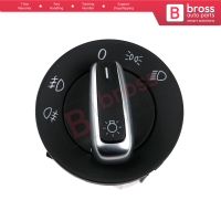 Chrome Headlight Control Switch Knob For VW Seat Skoda 3C8 941 431C...