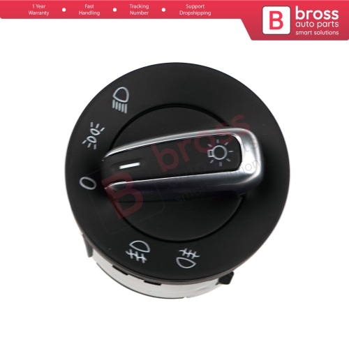 Chrome Headlight Control Switch Knob For VW Seat Skoda 3C8 941 431C...