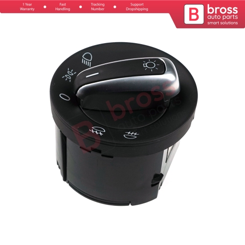 Chrome Headlight Control Switch Knob For VW Seat Skoda 3C8 941 431C...